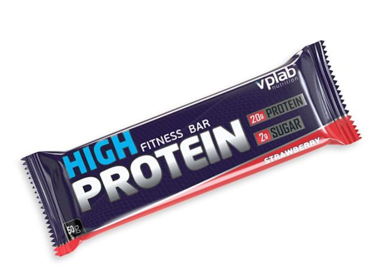 Протеиновый батончик 40% High Protein, вкус «Клубника», 50 гр, VPLab