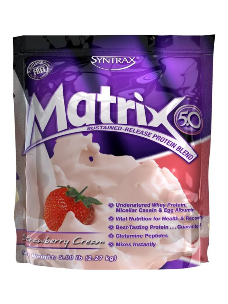 Многокомпонентный протеин Matrix 5.0, вкус «Клубника со сливками», 2.3 кг, SYNTRAX