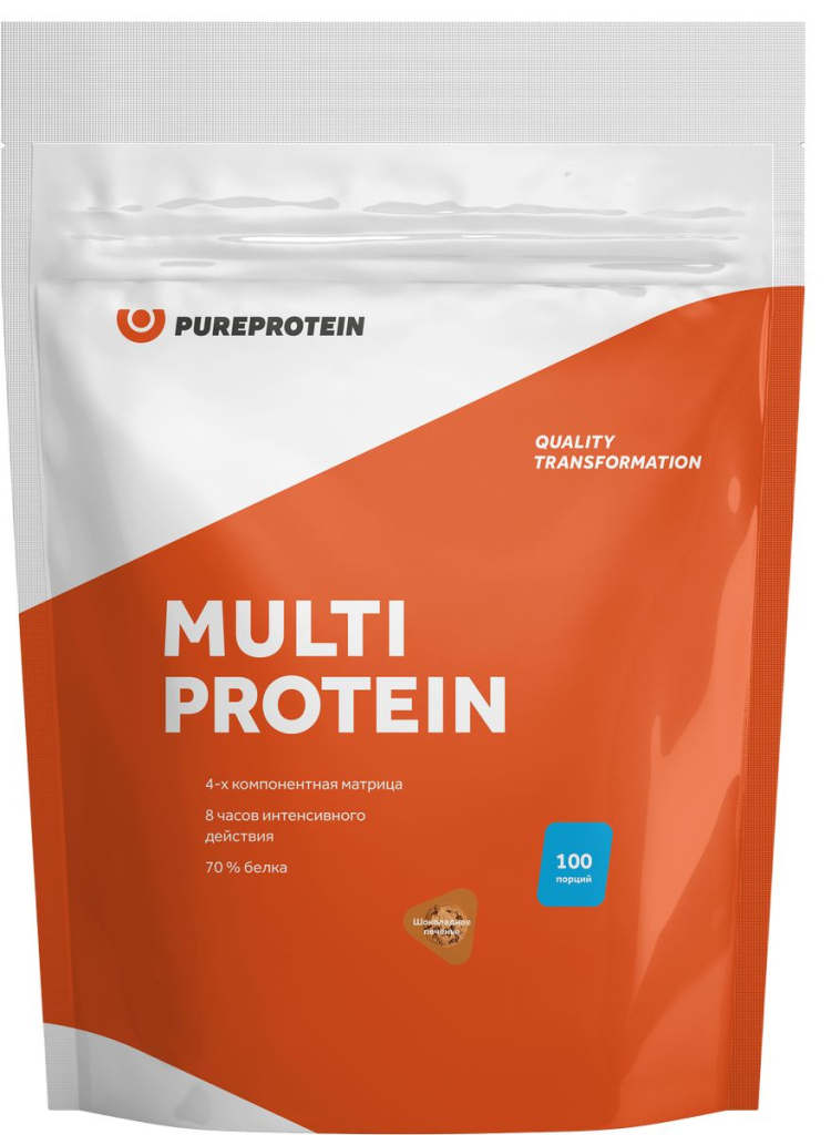 Мультикомпонентный протеин, шоколадное печенье, 3 кг, PureProtein