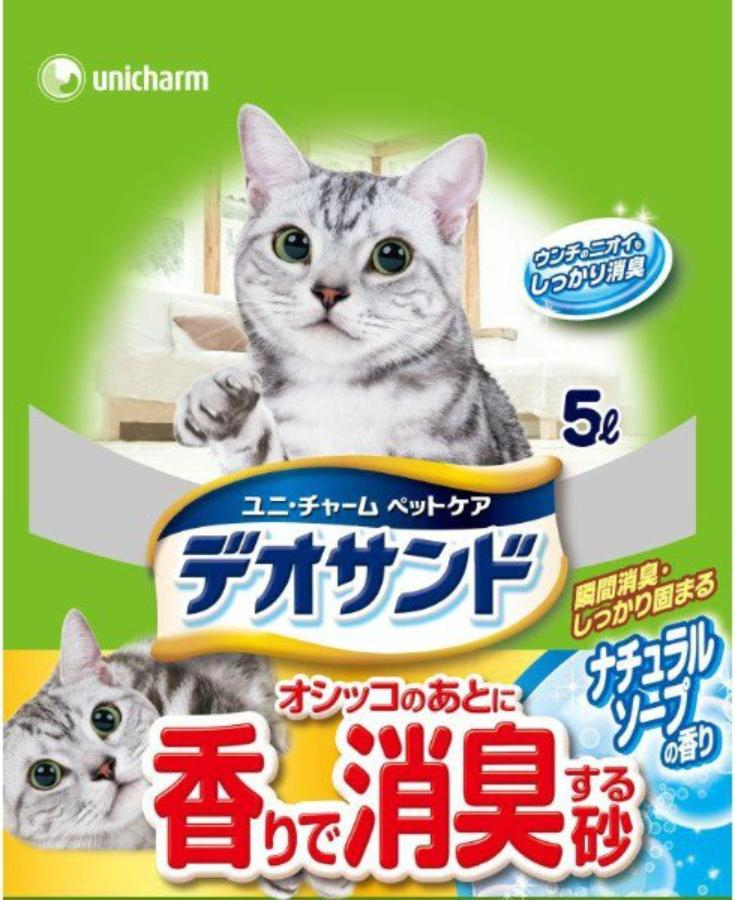 Наполнитель для кошачьего туалета бентонитовый дезодорирующий, с ароматом мыла, 5 л, UNICHARM