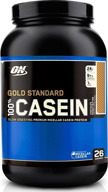 Казеиновый протеин, Gold Standard 100% Casein, вкус «Шоколад и арахисовое масло», 900 гр, OPTIMUM NUTRITION