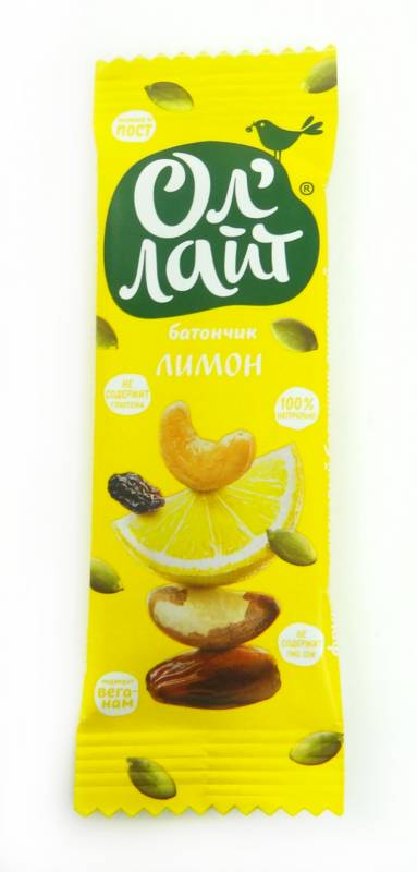 Фруктово-ореховый батончик «Лимонный», 30 гр, Ол'лайт