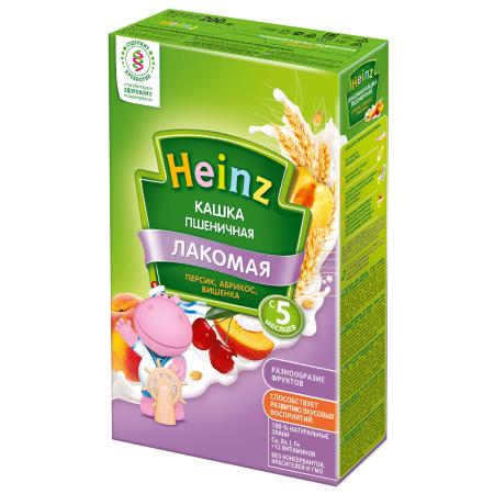 Лакомая кашка пшеничная «Персик, абрикос, вишенка», 200 гр, Heinz