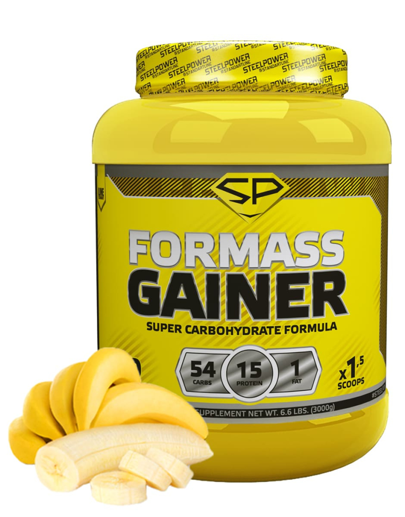 Гейнер FORMASS GAINER, 3 кг, вкус «Банан», STEELPOWER
