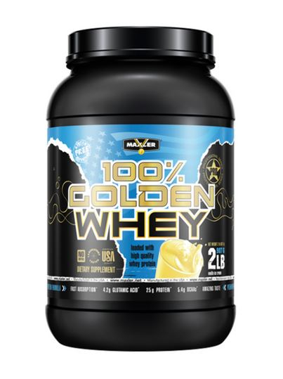 Протеин 100% Golden Whey, вкус Ванильное мороженое, 907 гр, MAXLER