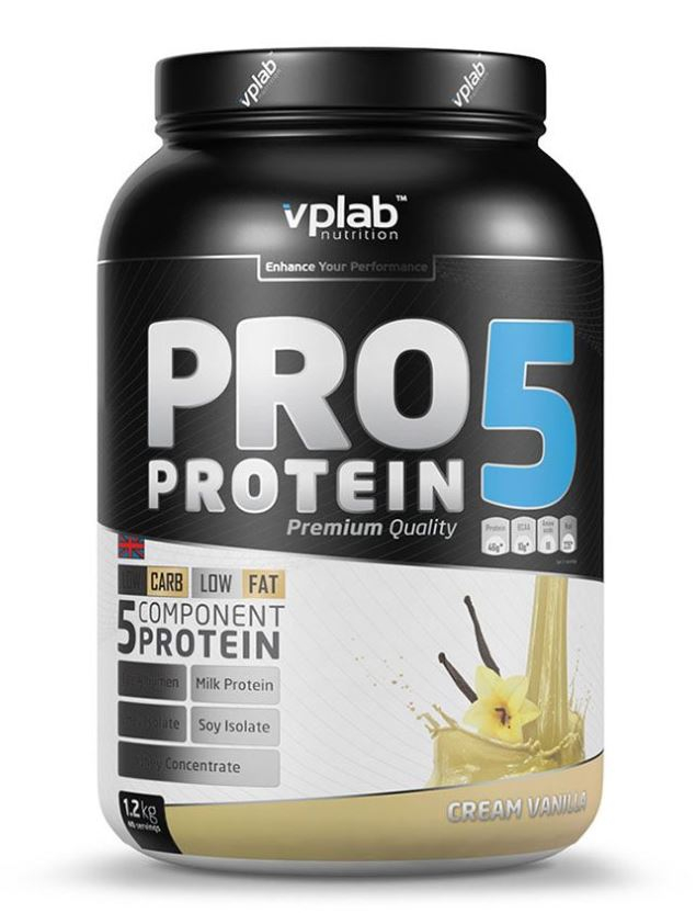 Многокомпонентный протеин PRO5, вкус «Ваниль-крем», 1200 гр, VPLab