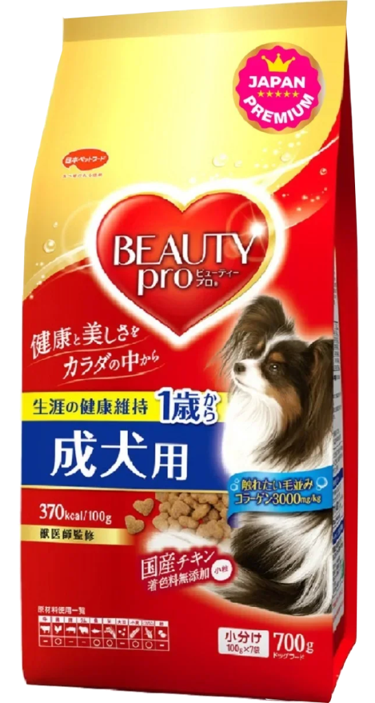 Корм BEAUTY PRO с морским коллагеном и бета-глюканом для красивой шерсти и сильного иммунитета собак, японский цыплёнок, 700 г, Japan Premium Pet