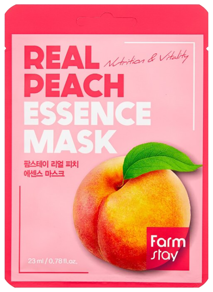 Тканевая маска для лица с экстрактом персика, 23 мл, FarmStay