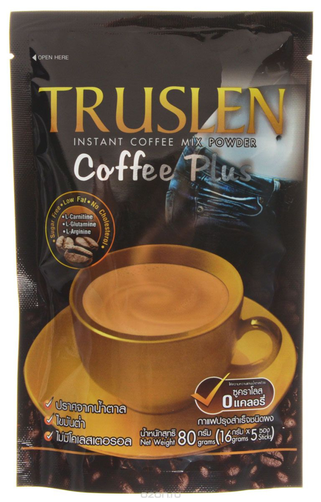 Напиток кофейный растворимый Coffee Plus, 5 саше по 16 гр, TRUSLEN