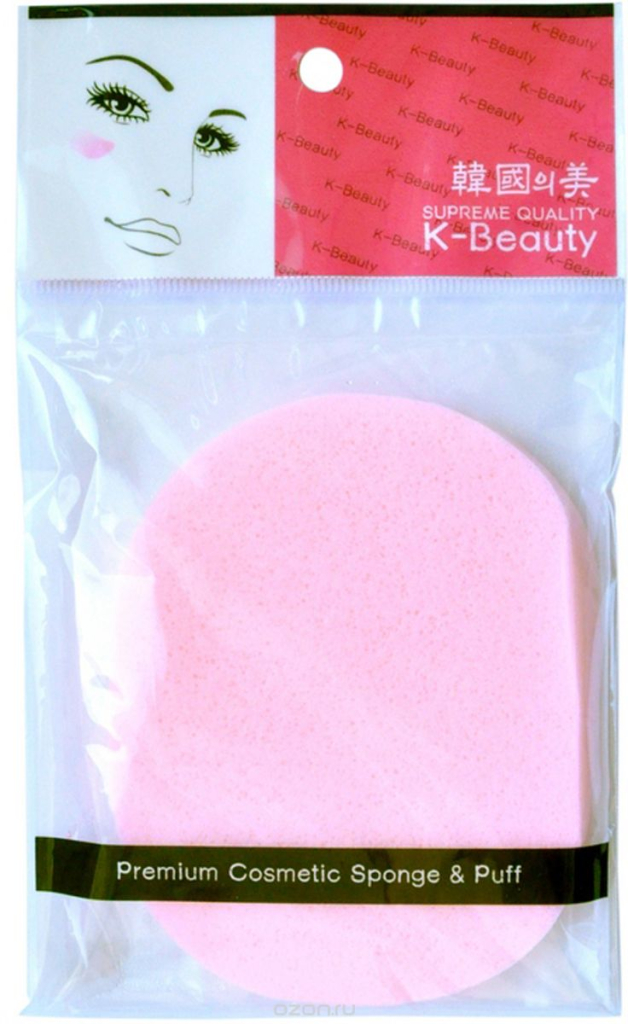 Спонж косметический для очищения лица, розовый, 1 шт, K-Beauty