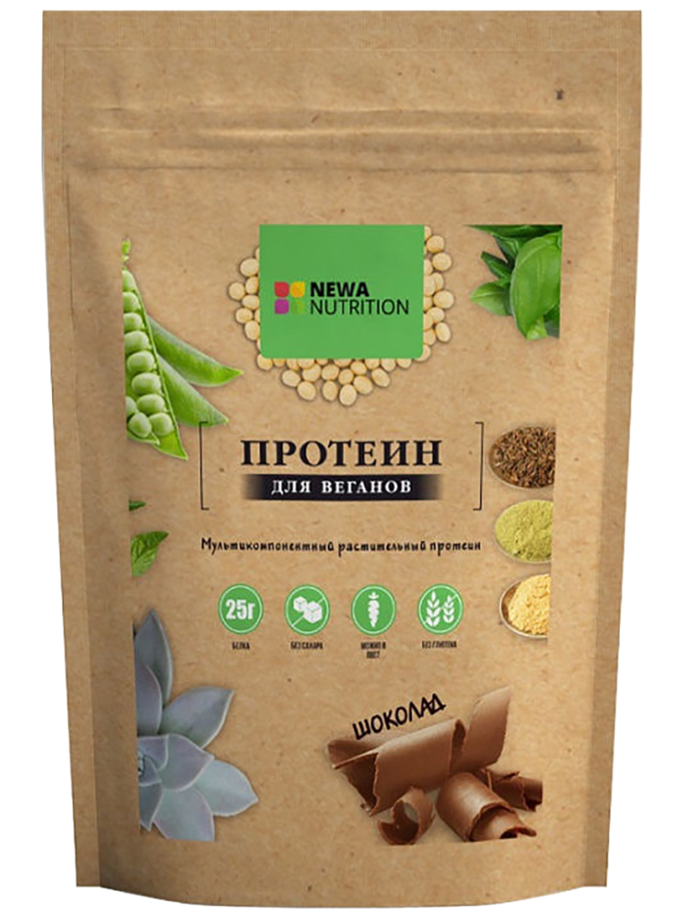 Протеин для веганов с какао, 700 гр, Newa Nutrition