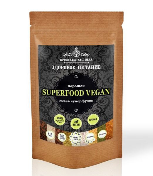 Смесь суперфудов NANAX &quot;Superfood Vegan&quot;, порошок, 100 гр, Продукты XXII века