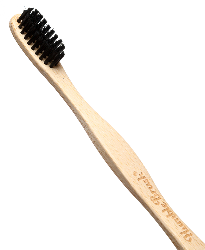 Зубная щетка из бамбука, черная, средней жесткости, HUMBLE