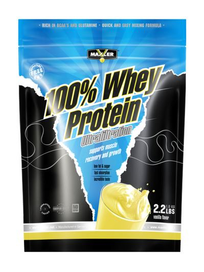 Протеин 100% Whey Protein Ultrafiltration, вкус Ваниль, 1 кг, MAXLER