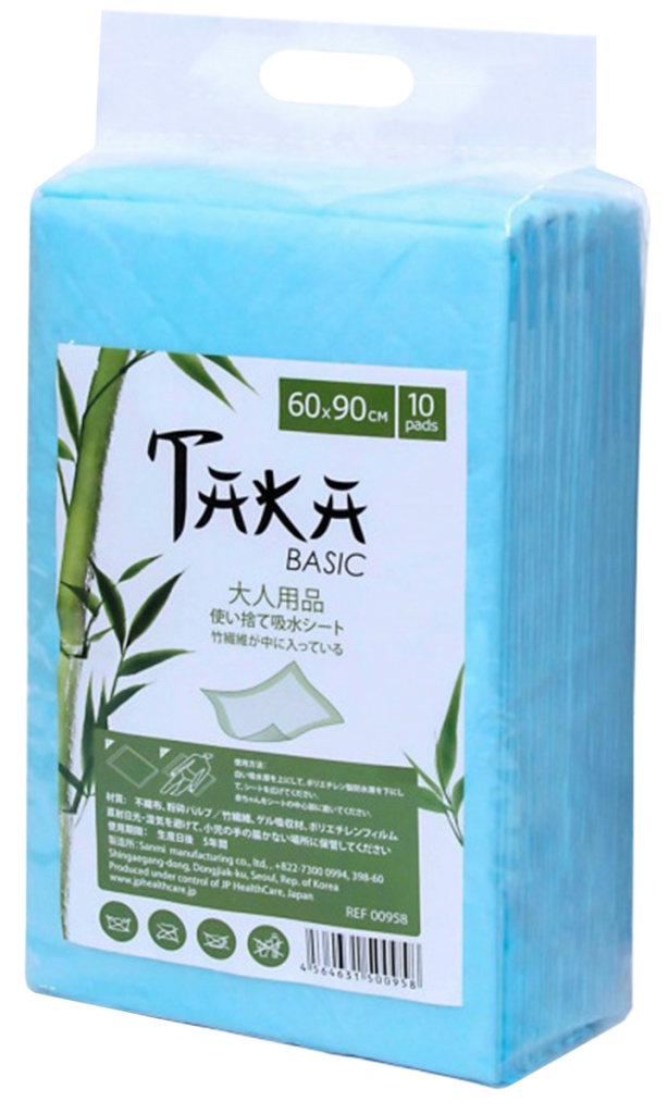 Пеленки впитывающие TAKA BASIC (эконом) для взрослых бамбуковые, 60*90, 10 шт, TAKA