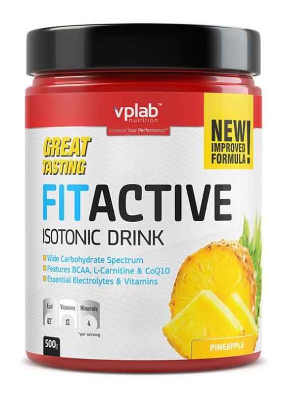 Изотонический напиток с витаминами и минералами FitActive, вкус «Ананас», 500 гр, VPLab