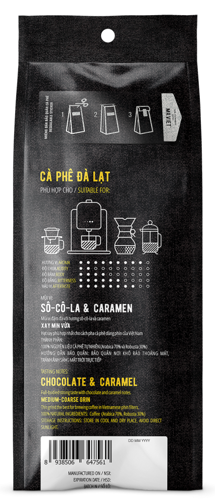 Кофе натуральный жареный молотый Ca Phe Dalat,  250 г, Mr. Viet