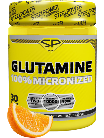 Глютамин GLUTAMINE, вкус «Апельсин», 300 г, STEELPOWER