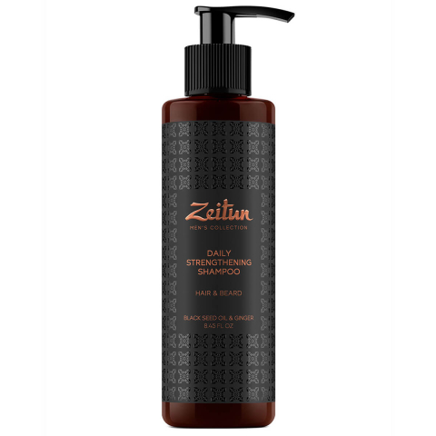 Шампунь для волос и бороды укрепляющий для мужчин, с имбирем и черным тмином, 250 мл, ZEITUN