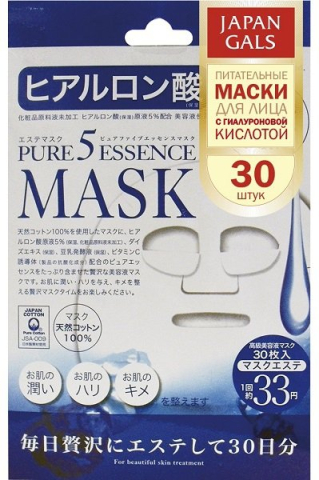 Маска с гиалуроновой кислотой, Pure5 Essence, 30 шт, JAPAN GALS