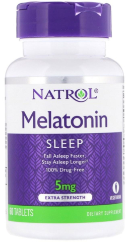 Мелатонин, 5 мг, 60 таблеток, Natrol