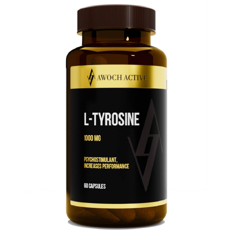 L-тирозин, 500 мг, 60 капсул, AWOCHACTIVE