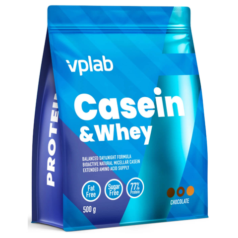 Казеин и сывороточный протеин со вкусом шоколада, 500 г, VPLab