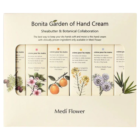 Подарочный набор кремов для рук "Великолепные сады", 6 шт*75 гр, Mediflower