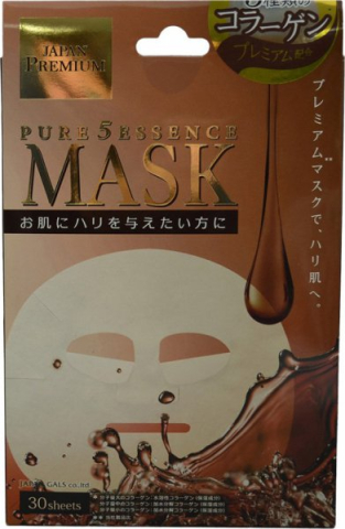 Маска для лица c тремя видами коллагена Pure5 Essence Premium, 30 шт, JAPAN GALS
