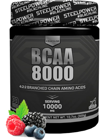 Напиток с аминокислотами BCAA 8000, вкус «Лесные ягоды», 300 г, STEELPOWER