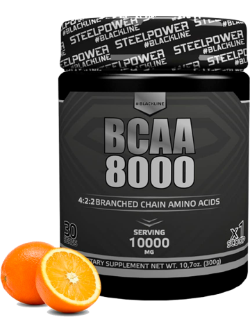 Напиток с аминокислотами BCAA 8000, вкус «Апельсин», 300 г, STEELPOWER