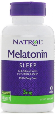 Мелатонин для нормализации сна, 3 мг, 240 таблеток, Natrol