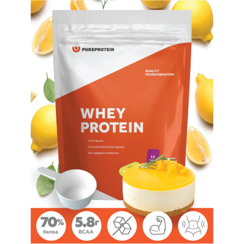 Сывороточный протеин, вкус «Лимонный чизкейк», 420 г, PureProtein