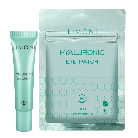Набор для лица Hyaluronic eye care (Патчи 30 шт + Крем вокруг глаз 15 мл), Limoni