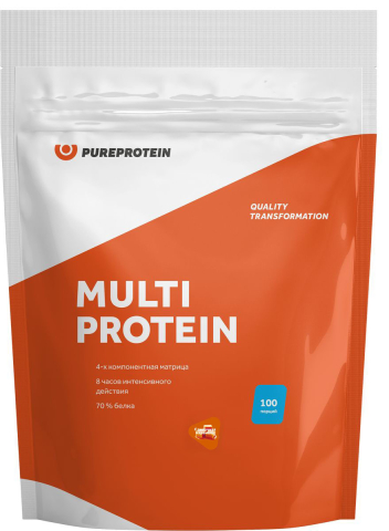 Мультикомпонентный протеин, сливочная карамель, 3 кг, PureProtein