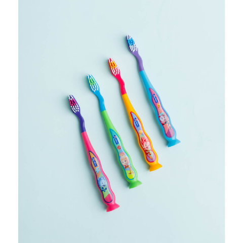 Детская зубная щетка с защитным колпачком, Фиксики, розовая, от 3-х лет, Longa Vita