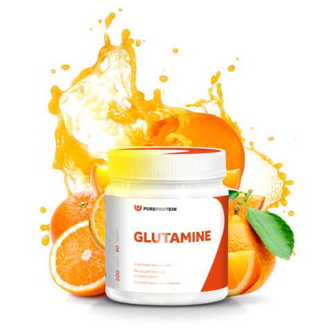 Глютамин, вкус «Апельсин», 200 г, PureProtein