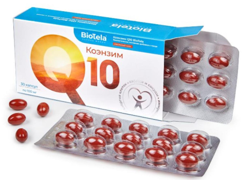Коэнзим Q10, 100 мг, 30 капсул, BioTela