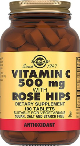 Витамин С и шиповник, 100 таблеток, Solgar