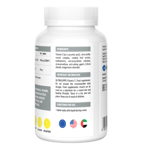 Витамин С, 900 мг, 60 таблеток, Ultrasupps