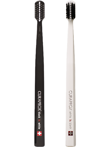 Набор зубных щеток White is Black Ultrasoft, d 0,10 мм, 2 шт, Curaprox