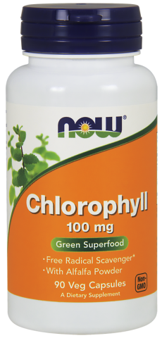 Хлорофилл, 100 мг, 90 капсул, NOW