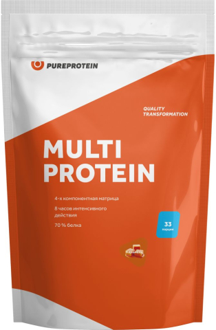 Мультикомпонентный протеин, вкус «Клубника со сливками», 1 кг, PureProtein