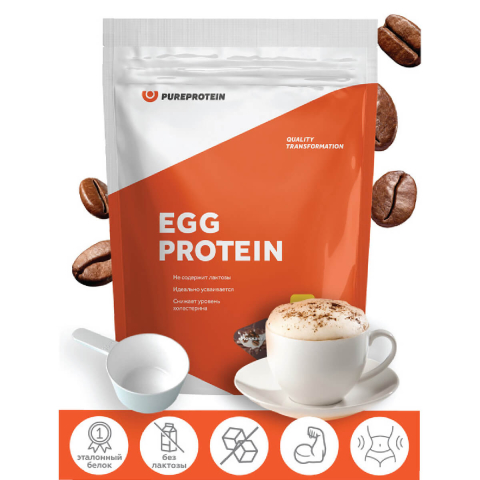 Яичный протеин, вкус «Моккачино», 600 г, Pure Protein