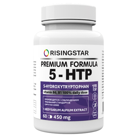 5-НТР, 450 мг, 60 таблеток, Risingstar